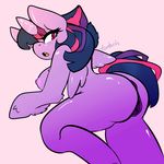  anthro anthrofied anus areola blush butt clitoris ct equine female friendship_is_magic fur hair half-closed_eyes horn horse looking_back mammal multicolored_hair my_little_pony nipples nude open_mouth plain_background pony purple_fur purple_hair pussy solo teeth tongue tuft twilight_sparkle_(mlp) two_tone_hair white_background wings 
