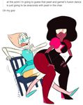  afro blue_eyes blush duo english_text female garnet_(steven_universe) lips pearl_(steven_universe) red_skin steven_universe text thick_thighs 
