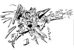  03-aaliyah armored_core armored_core_4 berlioz flying from_software gun mecha monochrome supplice weapon 