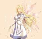  blonde_hair closed_eyes collet_brunel dress gloves happy image_sample jewelry long_hair md5_mismatch miho_(mi) necklace petals pixiv_sample smile solo tales_of_(series) tales_of_symphonia white_gloves wings 