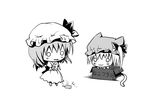  animal_ears bad_id bad_pixiv_id bat_wings box cat_ears cat_tail chibi flandre_scarlet food greyscale hanahanamaki hat in_box in_container kemonomimi_mode monochrome multiple_girls o_o one_side_up ponytail popsicle remilia_scarlet short_hair siblings sisters tail touhou wings 