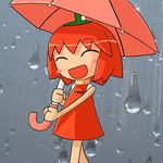  ^_^ blush eyes_closed habanero habanero-tan rain red_hair redhead umbrella 