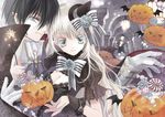  1girl bad_id bad_pixiv_id galette_des_rois halloween hato_rami jack-o'-lantern pumpkin 