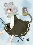  animal_ears bad_id bad_pixiv_id basket mouse_ears mouse_tail nazrin nishino_miyuki red_eyes silver_hair solo tail touhou 