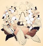  air_bubble bad_id bad_pixiv_id bag beige_background bubble flower from_side gradient handbag hydrangea jitome leaf original personification plant sepia sepia_background short_hair simple_background solo tofuvi uncolored 