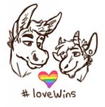  &lt;3 caprine chewycuticle equine gay_pride goat mammal rainbow 