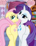  2015 big_butt butt butt_bump equine female feral fluttershy_(mlp) friendship_is_magic horn looking_at_viewer mammal my_little_pony pegasus presenting presenting_hindquarters rarity_(mlp) shutterflyeqd smile unicorn wings 