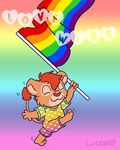  &lt;3 clothing cub english_text feline flag lion lucca mammal pajamas rainbow rainbow_flag rainbow_symbol text young 