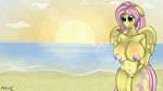  anthro areola big_breasts breasts equine erect_nipples female fluttershy_(mlp) friendship_is_magic lactating malamol mammal milk my_little_pony nipples nude pegasus pussy solo wings 