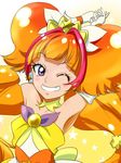  ;) amanogawa_kirara armpits arms_behind_head bare_shoulders choker cure_twinkle earrings florence_temporary gloves go!_princess_precure jewelry long_hair magical_girl multicolored_hair one_eye_closed orange_hair precure purple_eyes red_hair smile solo star star_earrings twintails two-tone_hair white_gloves 