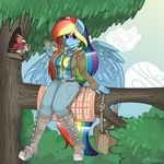  2015 anthro avian bird equine female feral friendship_is_magic malamol mammal my_little_pony pegasus rainbow_dash_(mlp) wings 