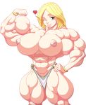  blonde_hair breasts devmgf extreme_muscles huge_breasts smile 
