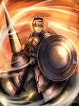  alice_margatroid alternate_costume armor blonde_hair full_armor hairband highres lance polearm shield solo touhou untsue weapon 