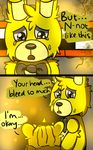  animatronic bear bow_tie comic crying duo five_nights_at_freddy&#039;s five_nights_at_freddy&#039;s_3 golden_freddy_(fnaf) lagomorph machine male mammal mechanical oil rabbit riznben_(artist) robot springtrap_(fnaf) tears video_games yellow_eyes 