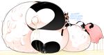  &lt;3 2015 abdominal_bulge absurd_res belly big_belly big_breasts big_nipples black_fur black_hair black_nipples blonde_hair blush bovine breasts butt cattle collar covering ear_tag english_text eyes_closed female fur hair hazel_(madamsquiggles) hi_res hooves horn huge_breasts hyper hyper_breasts hyper_pregnancy lactating long_hair looking_at_viewer looking_back madamsquiggles mammal milk moozel multi_breast nipples nude pink_nose pregnant raised_tail rear_view smile solo spots standing straining tail_tuft taur teats teeth text tongue tongue_out tuft udders white_fur white_hair white_nipples 