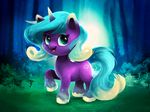  blue_eyes blue_hair equine fan_character forest friendship_is_magic hair horn horse mammal my_little_pony pony solo tree tsaoshin unicorn 