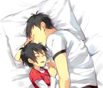  2boys bed big_hero_6 brothers disney hiro_hamada hiyaa marvel multiple_boys siblings sleeping tadashi_hamada 