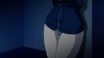  1girl animated animated_gif bare_legs black_hair blue_eyes breasts cleavage female fujimura_shizuru gym_uniform large_breasts long_hair nipples shinkon_gattai_godannar!! underwear 