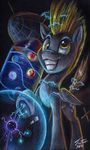  2015 blonde_hair cutie_mark derp_eyes derpy_hooves_(mlp) electricity equine female friendship_is_magic hair mammal my_little_pony pegasus plasma_globe smile solo tesla_ball traditional_media_(artwork) tsitra360 wings yellow_eyes 