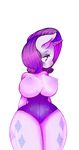  anthro anthrofied areola big_breasts blue_hair blush breasts clothed clothing cutie_mark equine female friendship_is_magic hair half-closed_eyes horn kei_kun mammal my_little_pony nipples rarity_(mlp) skimpy smile solo swimsuit unicorn white_skin wide_hips 