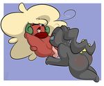  1-upclock balls banette blush butt cute duo fellatio female licking male male/female nintendo open_mouth oral plain_background pok&eacute;mon pussy sex tongue tongue_out video_games whimsicott 