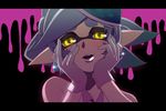  domino_mask gloves grey_hair hands_on_own_cheeks hands_on_own_face ho4 hotaru_(splatoon) letterboxed looking_at_viewer mask pointy_ears short_hair solo splatoon_(series) splatoon_1 white_gloves yandere_trance yellow_eyes 