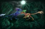  blue_scales dinosaur dragon feral green_eyes oksara oksara_(character) raptor 
