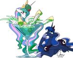 2015 alpha_channel crown duo equine female friendship_is_magic gold_(metal) hair horn mammal martini multicolored_hair my_little_pony necklace olive omny87 plain_background princess_celestia_(mlp) princess_luna_(mlp) sibling sisters sparkles transparent_background winged_unicorn wings 