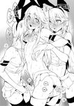  animal_ears ass blush bunny_ears censored genderswap genderswap_(ftm) greyscale highres kantai_collection long_hair male_focus mario_(mario_portal) monochrome multiple_boys multiple_penises penis penises_touching sailor shimakaze-kun shimakaze_(kantai_collection) striped striped_legwear sweat testicles thighhighs thong tongue tongue_out translation_request yaoi 