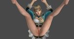  1girl 3d anus blonde_hair brown_eyes presenting shin_sangoku_musou simple_background solo uncensored wang_yuanji 