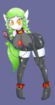  2015 anthro basketgardevoir big_breasts blush breasts clothing collar ember_eyes female gardevoir green_hair hair huge_breasts legwear long_hair nintendo pok&eacute;mon solo stockings video_games white_skin 