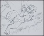  2015 anus artonis balls dragon feral fur furred_dragon horn lying male on_side outside penis penis_tip sheath sketch solo spread_legs spreading wings 