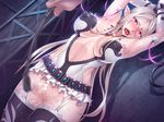  1girl blush breasts censored chevalier_(taimanin_asagi) humiliation lilith-soft nobushito_kuro restrained taimanin_asagi taimanin_asagi_battle_arena 