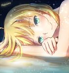 artist_name artoria_pendragon_(all) bad_id bad_pixiv_id blonde_hair blush fate/stay_night fate_(series) green_eyes highres looking_at_viewer lying magicians_(zhkahogigzkh) saber short_hair smile solo 