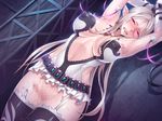  1girl blush breasts censored chevalier_(taimanin_asagi) humiliation lilith-soft nobushito_kuro restrained taimanin_asagi taimanin_asagi_battle_arena 