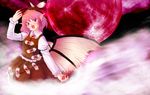  claws dorogumi fog hat moon mystia_lorelei open_mouth pink_hair pointy_ears red_eyes short_hair solo touhou wings 