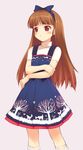  :&lt; alternate_hairstyle bow dress hair_bow hands idolmaster idolmaster_(classic) inou_shin long_hair minase_iori solo 