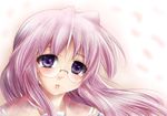  blush glasses lucky_star pink_hair purple_eyes solo takara_miyuki tears tekehiro 