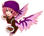  animal_ears blush eel food head_scarf japanese_clothes mystia_lorelei okamisty pink_hair red_eyes short_hair solo sourouhoukeisotin tasuki touhou wings 