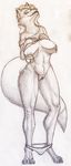  2015 anthro areola big_breasts breasts canine dukebarbatos ear_piercing female fox hair huge_breasts long_hair mammal nipple_piercing nipples piercing plain_background pussy sketch smile solo white_background 