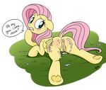  2015 after_sex alpha_channel anus butt butt_blush cum cum_on_butt cutie_mark dialogue dock english_text equine female feral fluttershy_(mlp) friendship_is_magic hair hooves long_hair lying mammal my_little_pony on_front pegasus pink_hair plain_background pussy solo sorcerushorserus sweat text transparent_background underhoof wings 