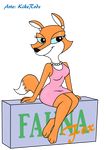  alpha_channel canine clothing fauna_fox female fox kikerodz mammal pearl_necklace shirt skirt solo tank_top vector 