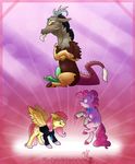  antlers blush chimera cute discord_(mlp) draconequus equine fluttershy_(mlp) friendship_is_magic horn horse hybrid mammal miz-jynx my_little_pony pinkie_pie_(mlp) pony 