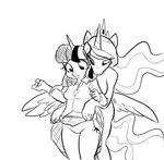  anthro clothed clothing duo equine female friendship_is_magic glo-in-the-dark horn mammal my_little_pony pegasus plain_background princess_celestia_(mlp) pussy twilight_sparkle_(mlp) unicorn white_background winged_unicorn wings 