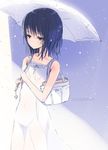  bag black_eyes black_hair dress flat_chest handbag original refeia short_hair solo umbrella white_dress 