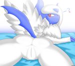  ? absol anus bed butt claws defalt female fur green_eyes looking_at_viewer mammal mega_absol mega_evolution nintendo pok&eacute;mon presenting pussy shiny_pok&eacute;mon smile solo video_games white_fur wings 