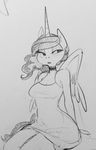  anthro blush clothed clothing equine female friendship_is_magic glo-in-the-dark horn mammal my_little_pony princess_luna_(mlp) sitting winged_unicorn wings 