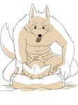  2015 age_difference bed big_dom_small_sub bulge canine cat clothed clothing crouching duo feline half-dressed kemono lying male male/male mammal manmosu_marimo monochrome pillow size_difference tongue underwear wolf 