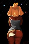  animal_crossing anthro big_butt bottomless butt canine clothed clothing deviliveb female half-dressed mammal nintendo solo video_games wide_hips 