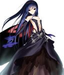  accel_world bare_shoulders black_hair brown_eyes bug butterfly center_opening dress elbow_gloves gloves hairband highres hima insect kuroyukihime long_hair solo third-party_edit transparent_background 